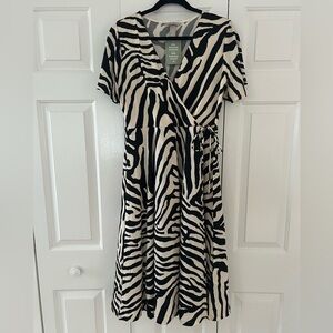 Midi Zebra Print Wrap Dress H&M NWT